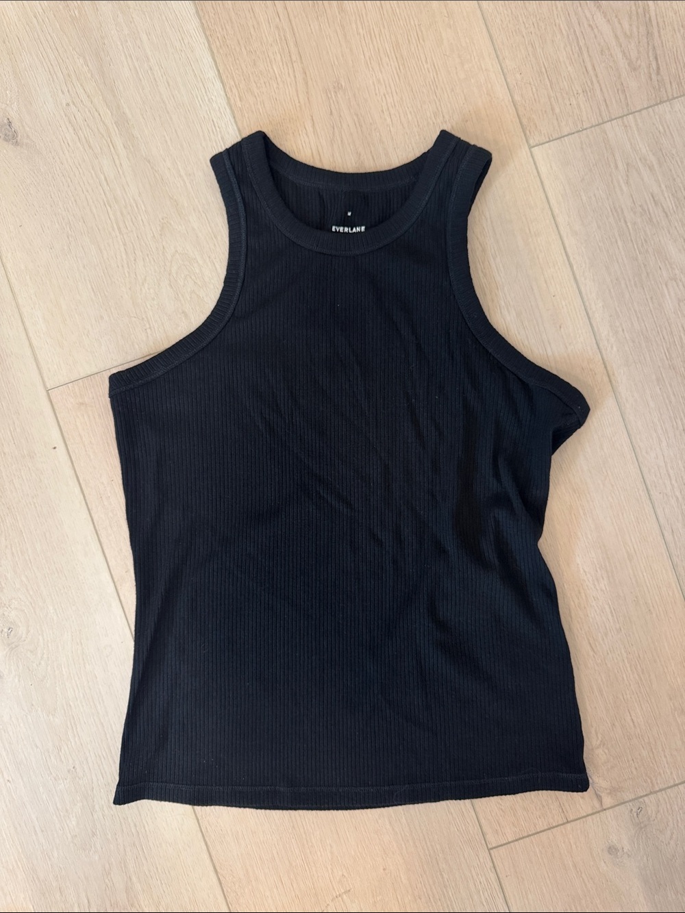Everlane Black Ribbed High-Neck Tank NWOT